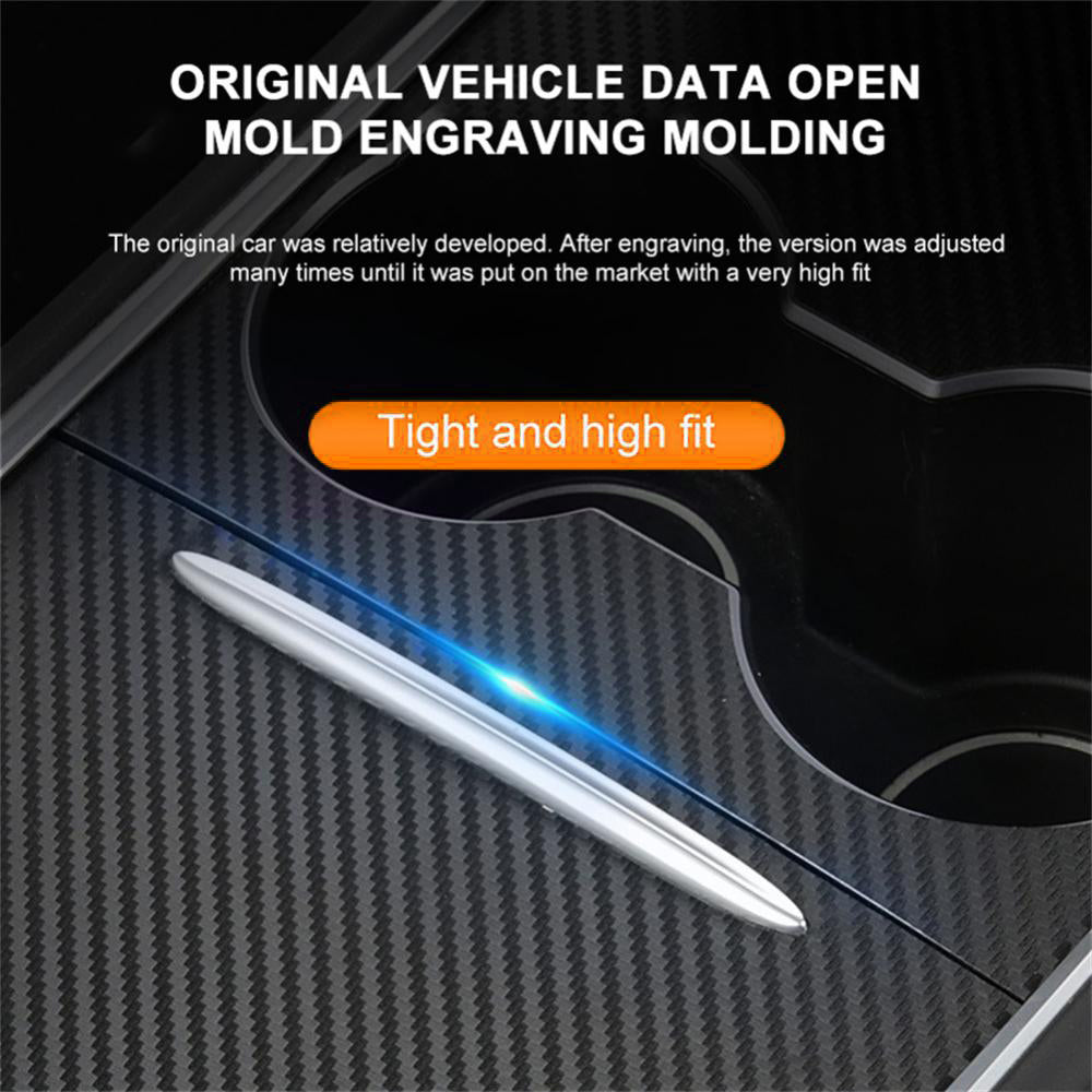 M30246 For Tesla Model 3 17-22 / Model Y 21-22 Car Center Console Cover Protector PU Central Control Panel Sticker