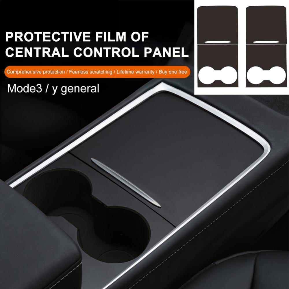 M30246 For Tesla Model 3 17-22 / Model Y 21-22 Car Center Console Cover Protector PU Central Control Panel Sticker