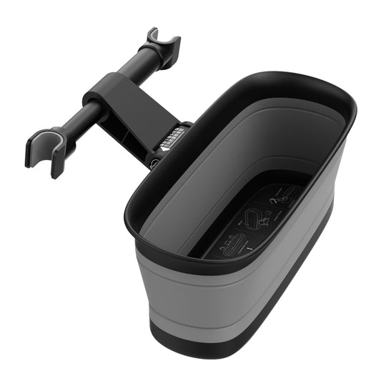 L65 Car Rear Seat Headrest Storage Box ABS+TPU Headrest Organizer Case with Mirror Function