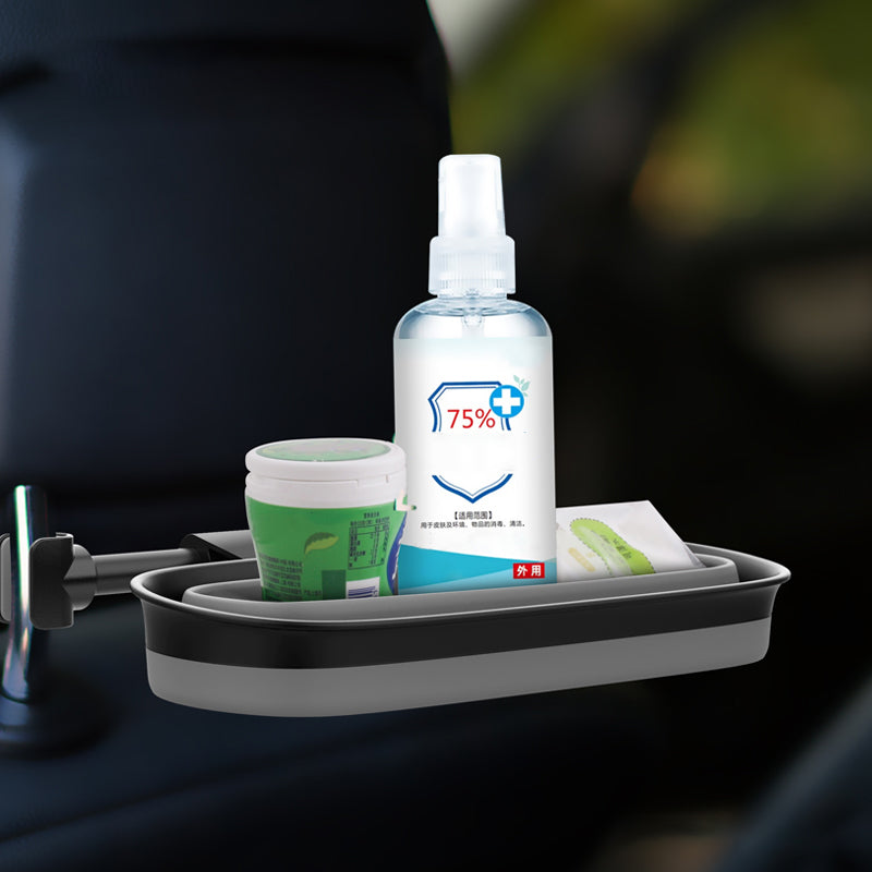 L65 Car Rear Seat Headrest Storage Box ABS+TPU Headrest Organizer Case with Mirror Function