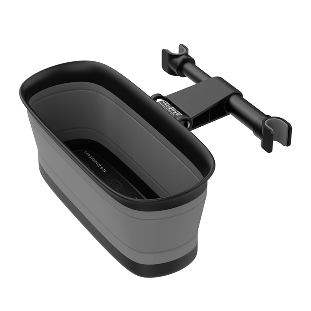 L65 Car Rear Seat Headrest Storage Box ABS+TPU Headrest Organizer Case with Mirror Function