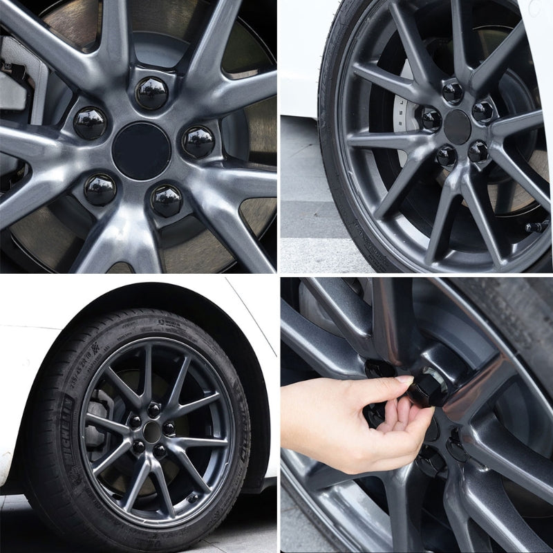 T98 20Pcs Wheel Screw Cap for Tesla Model 3 / X / S Car Nut Bolts Cap Tire Modify Dustproof Rustproof Cover Set