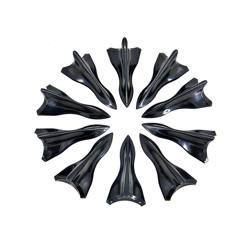 YT-1026 10Pcs / Set Auto Car Roof Shark Fins Vehicle Tail Wings Cover Trim Exterior Decoration Sticker