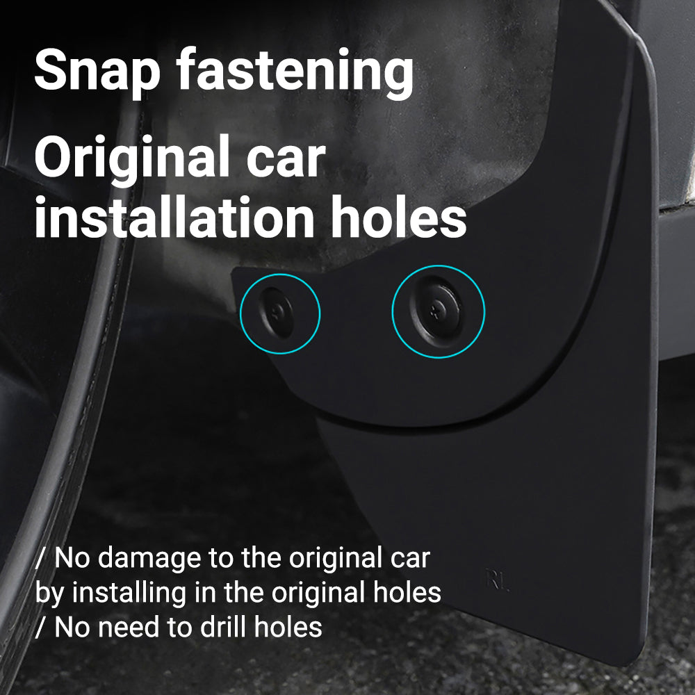 TSLZH151 4Pcs / Set Car Fenders for Tesla Model 3 , Front Rear TPE Mud Splash Guards Mudguards