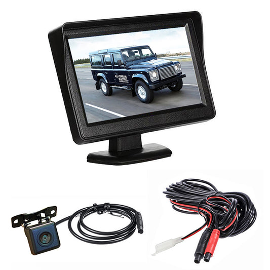 RH-302 4.3-inch TFT LCD Video Display Monitor with HD Square Rear View Camera Parking and Reverse System Kit