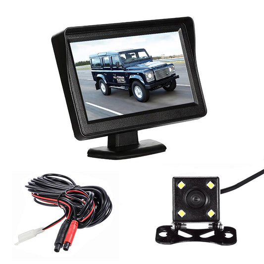RH-305 4.3-inch LCD Video Display Monitor with 4-LED Light Camera Rear View Parking System Kit