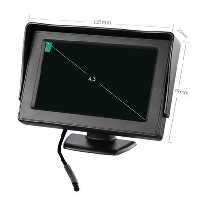 RH-305 4.3-inch LCD Video Display Monitor with 4-LED Light Camera Rear View Parking System Kit