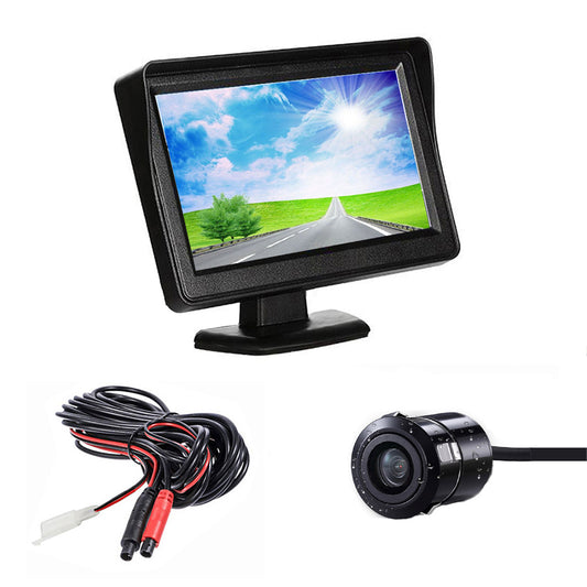 RH-304 4.3'' Display Screen Car Parking Reverse 170-Degree View Angle Round Rear Camera with Video Line