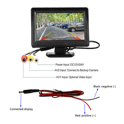 RH-301 4.3-inch Car Parking Monitor High-Definition Display Dual AV Input Vehicle Reversing Image Screen