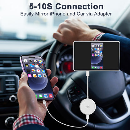 THT-020-6-1 Wired Car Mirror Adapter for iPhone Carplay to Car Display Adapter with USB-A Adapter, AI BOX Carplay Mirror Dongle