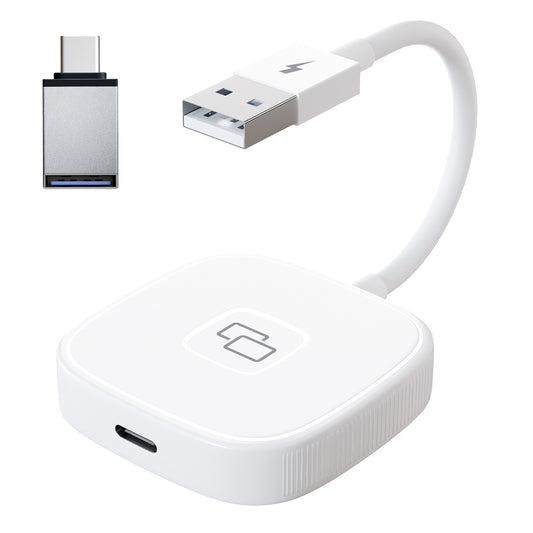 THT-020-7 Car Mirror Adapter AI BOX for iPhone Carplay to Car Display Adapter with USB-C Adapter, Wired Carplay Mirror Dongle