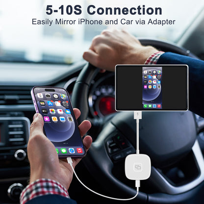 THT-020-7 Car Mirror Adapter AI BOX for iPhone Carplay to Car Display Adapter with USB-C Adapter, Wired Carplay Mirror Dongle