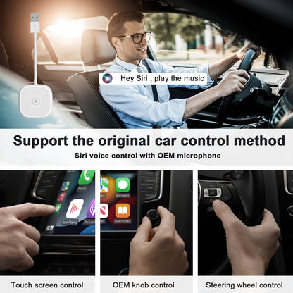 THT-020-4 Wireless CarPlay Adapter, CarPlay Dongle AI BOX for Wired CarPlay Cars, Wired to Wireless CarPlay Converter