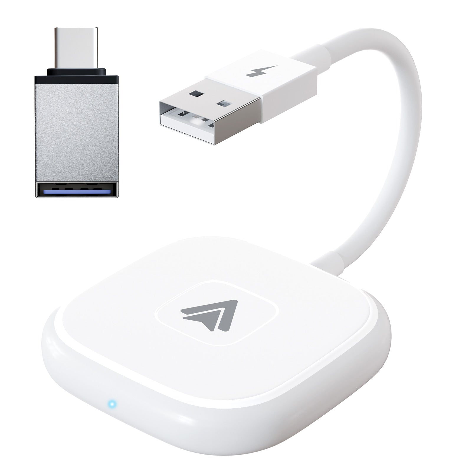 THT-020-4+ Wireless CarPlay Adapter Wired to Wireless Android Auto CarPlay Converter Support USB / Type-C Interface