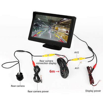 RH-307 4.3-inch LCD Video Display Monitor with Straw Hat Camera (AV Cable) Rear View Parking System Kit