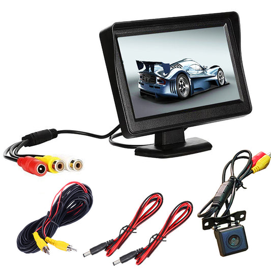 RH-306 4.3-Inch Screen Car Rear View Backup Mirror Rearview Monitor with HD Square Camera (AV Cable)