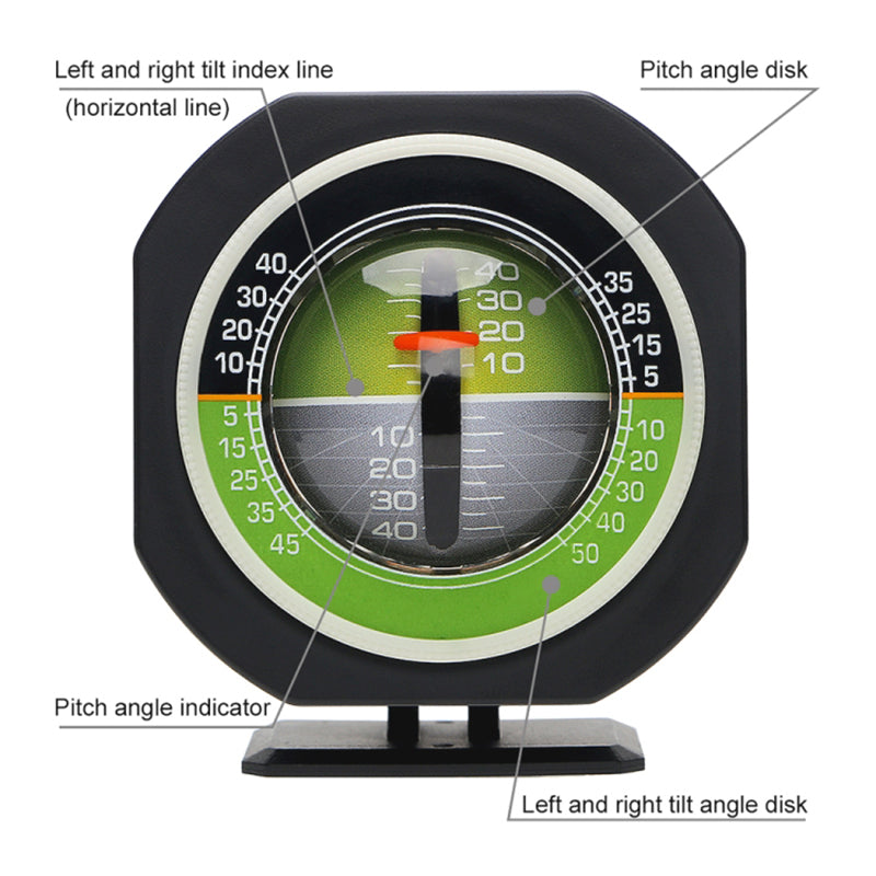 Car Mount Inclinometer with LED Light Rotating Inclination Measuring Gauges