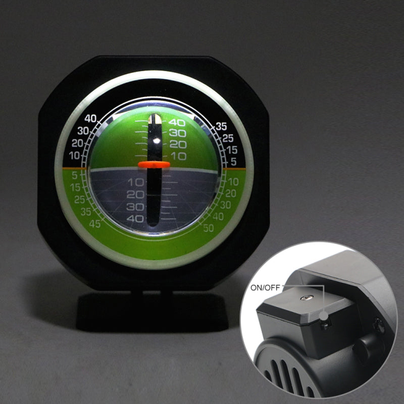 Car Mount Inclinometer with LED Light Rotating Inclination Measuring Gauges