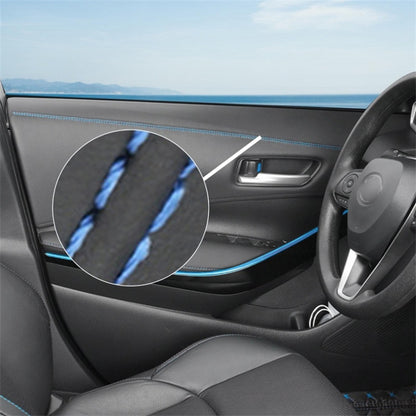 2m Car Center Console Decorative Strip PU Leather Adhesive Interior Trim Strip