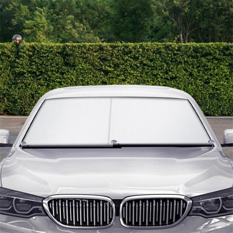 2Pcs Summer Car Windshield Sun Shade Umbrella Sunshade Cover UV Reflective Front Window Sun Visor