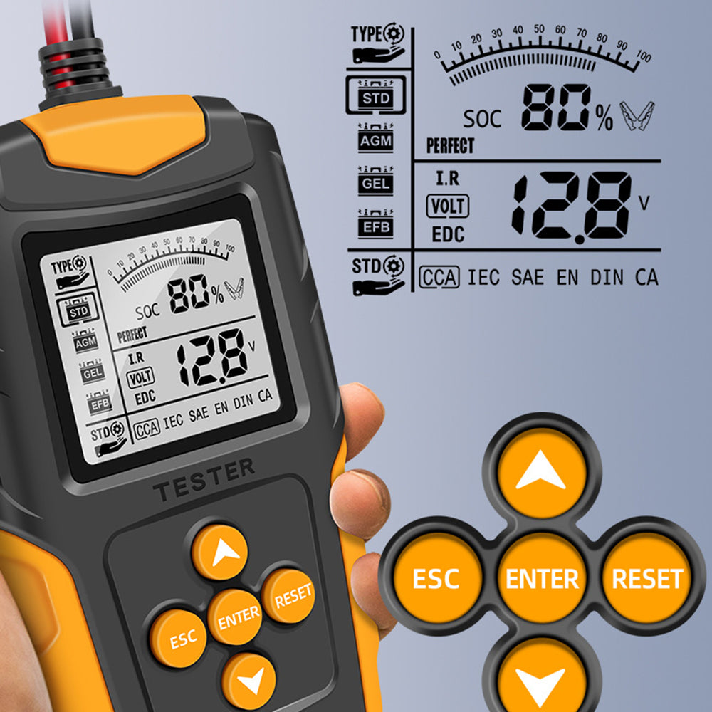 E-FAST TK100 12V / 24V Car Battery Tester Battery Analyzer Digital Resistance Measuring Instrument