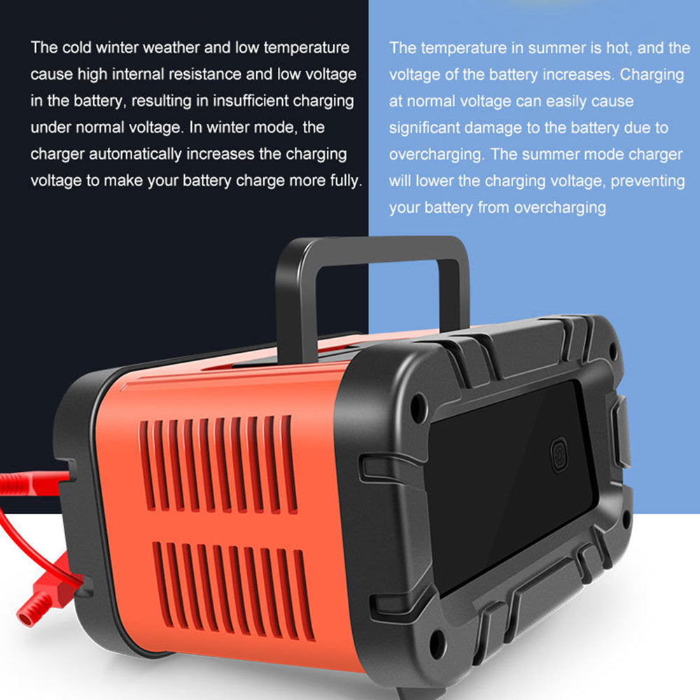 E-FAST TK-700 7-Stages 12V / 24V Motorcycle Car Battery Charger Large Screen Display Smart Battery Charger