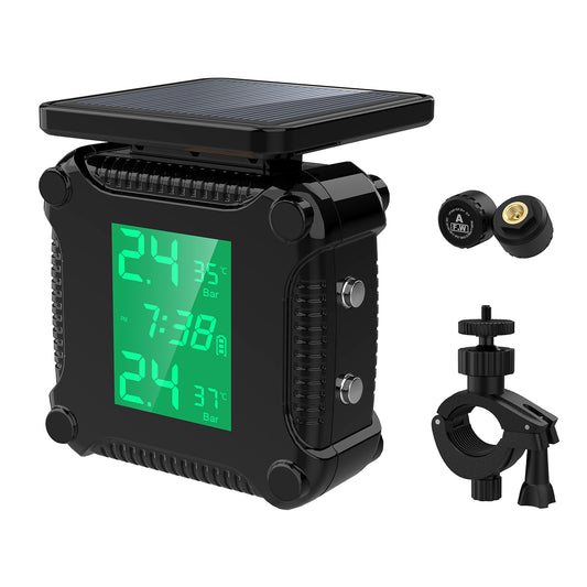 M9 Tire Pressure Monitoring System Wireless TPMS Motorcycle Solar Charge Tyre Alarm External Sensor