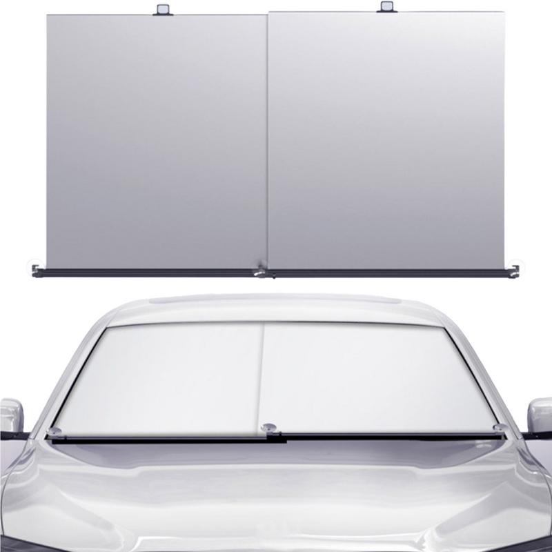 PM-1120 Summer Aluminum Alloy Car Windshield Sun Shade Umbrella Sunshade Cover UV Reflective Front Window Sun Visor