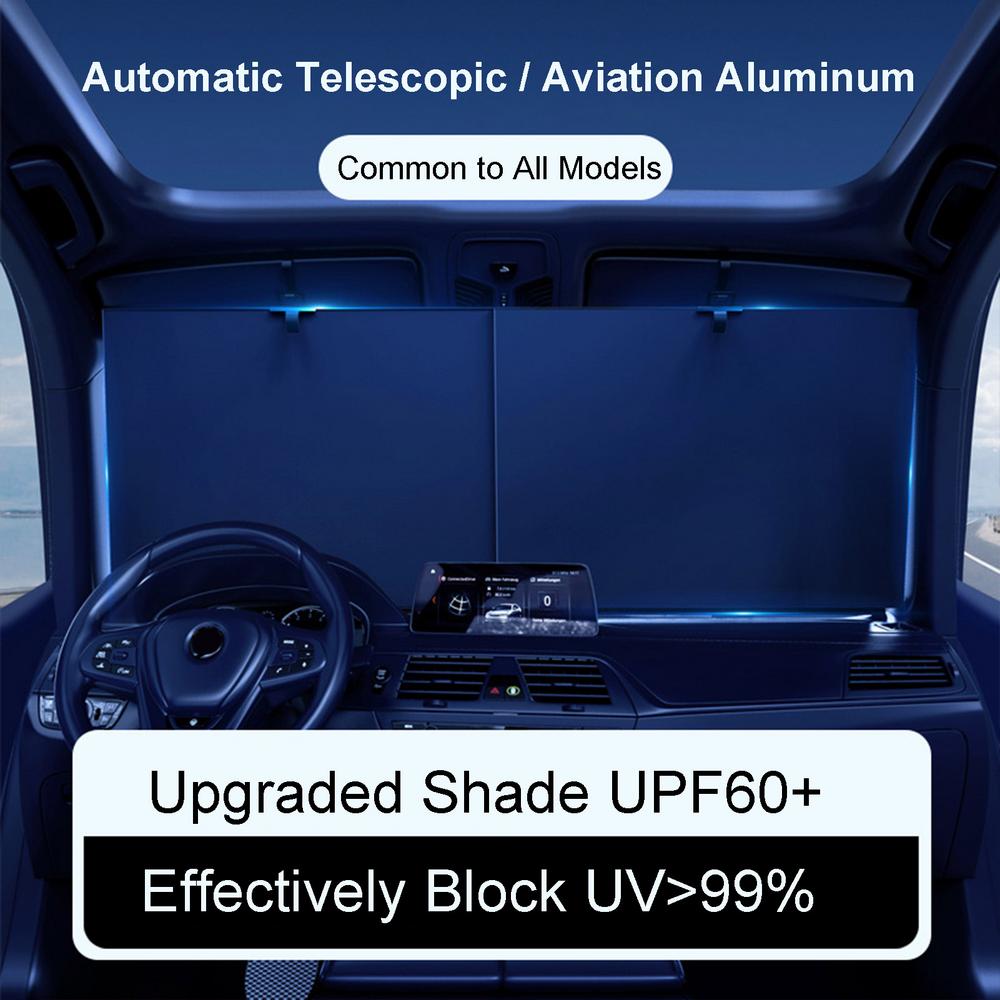 PM-1120 Summer Aluminum Alloy Car Windshield Sun Shade Umbrella Sunshade Cover UV Reflective Front Window Sun Visor