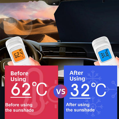 PM-1120 Summer Aluminum Alloy Car Windshield Sun Shade Umbrella Sunshade Cover UV Reflective Front Window Sun Visor
