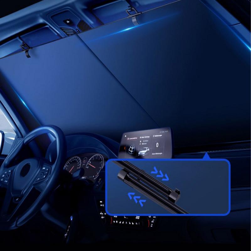 PM-1120 Summer Aluminum Alloy Car Windshield Sun Shade Umbrella Sunshade Cover UV Reflective Front Window Sun Visor