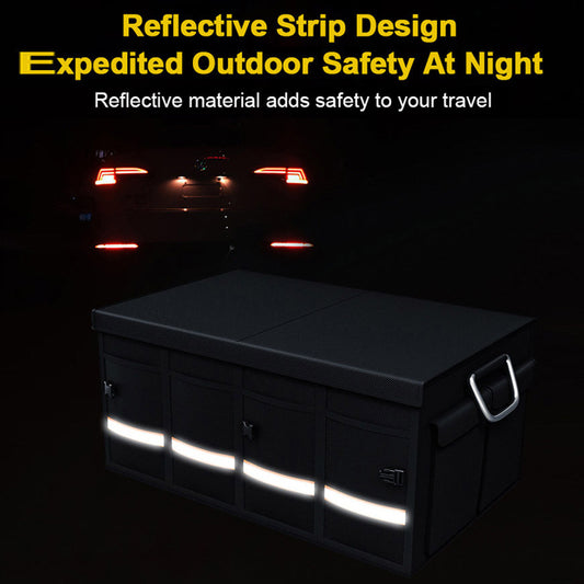YH-4331 100L Car Trunk Storage Box Storage Case Outdoor Travel Trunk Organizer with Lid for SUV