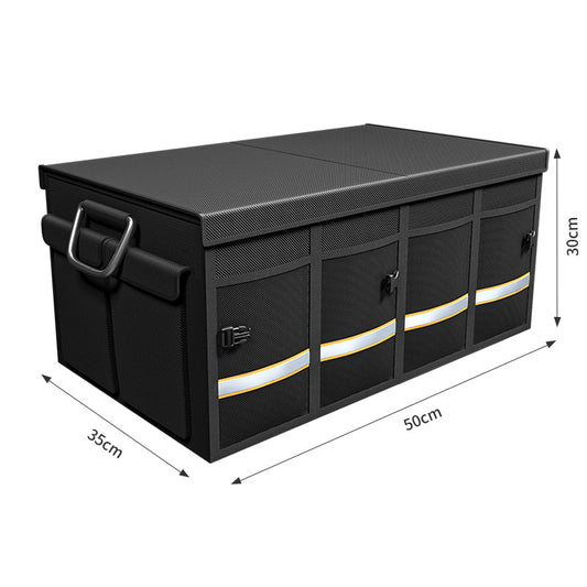 YH-4331 46L Car Trunk Folding Storage Box PP Divider Outdoor Travel Trunk Organizer with Lid