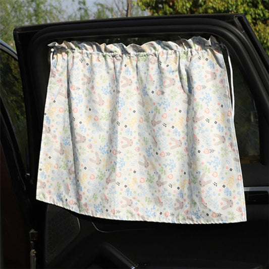 Cute Pattern Printed Car Window Anti-UV Curtain Cotton Cloth Vehicle Side Window Sun Shade Curtain