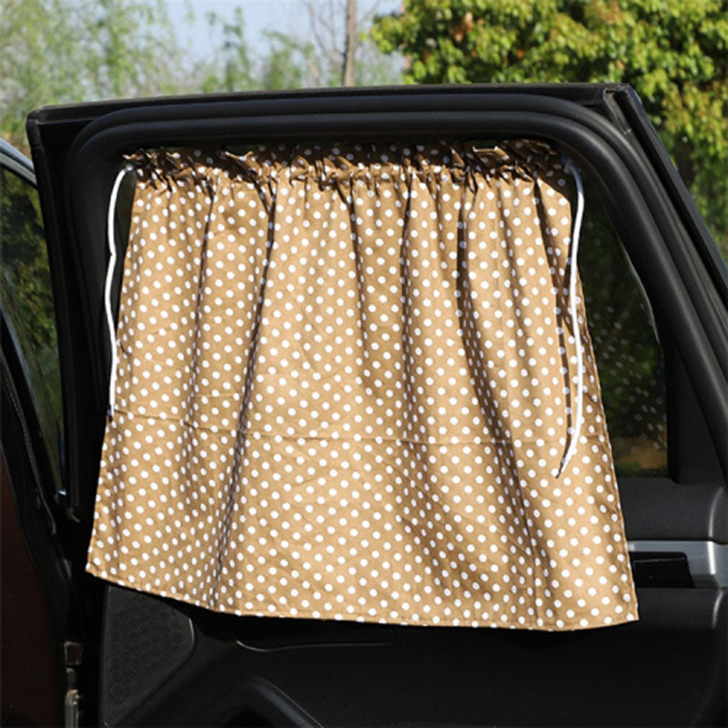Cute Pattern Printed Car Window Anti-UV Curtain Cotton Cloth Vehicle Side Window Sun Shade Curtain