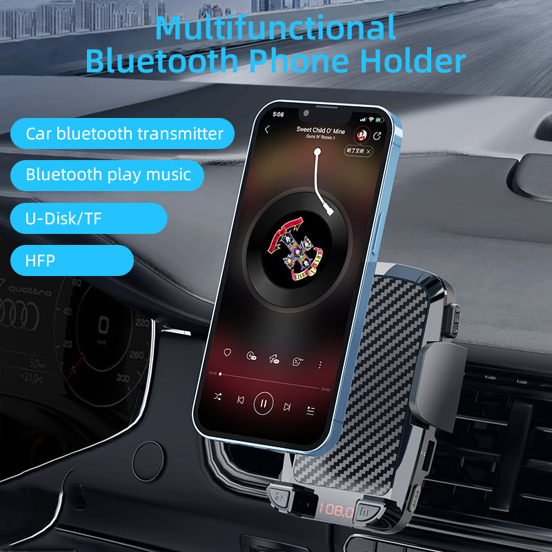 CS14 Gravitational Car Mount Air Vent Phone Holder Bracket MP3 Player FM Bluetooth Transmitter