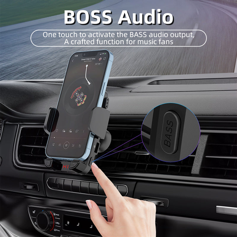 CS14 Gravitational Car Mount Air Vent Phone Holder Bracket MP3 Player FM Bluetooth Transmitter