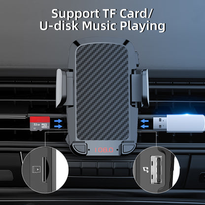 CS14 Gravitational Car Mount Air Vent Phone Holder Bracket MP3 Player FM Bluetooth Transmitter