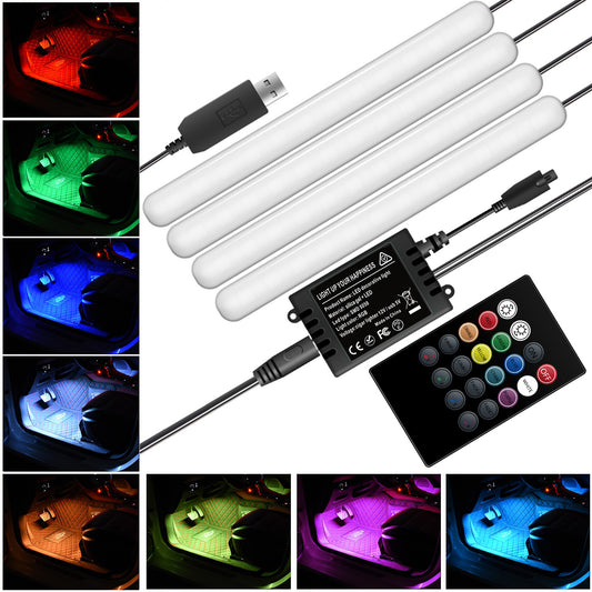 F8U Car Interior 72 LED Light Bar Strip USB 5V Decorative Atmosphere Lamp with App Control