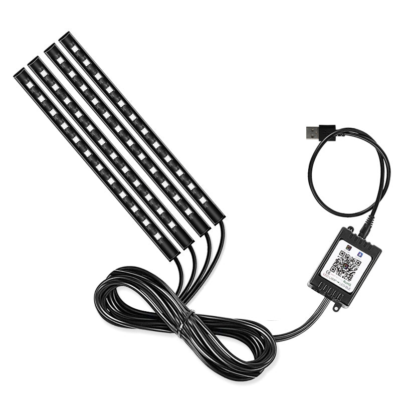 E8U48 Bluetooth Colorful Light Bar 5V USB Car Decorative Strip Light APP Control 48LED Ambient Light