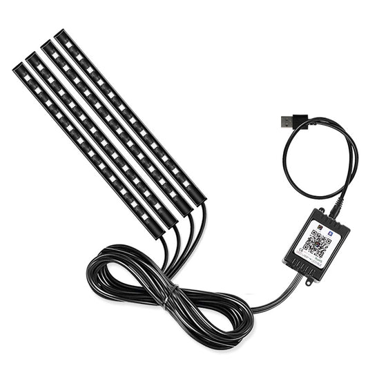 E8U48 Bluetooth Colorful Light Bar 5V USB Car Decorative Strip Light APP Control 48LED Ambient Light