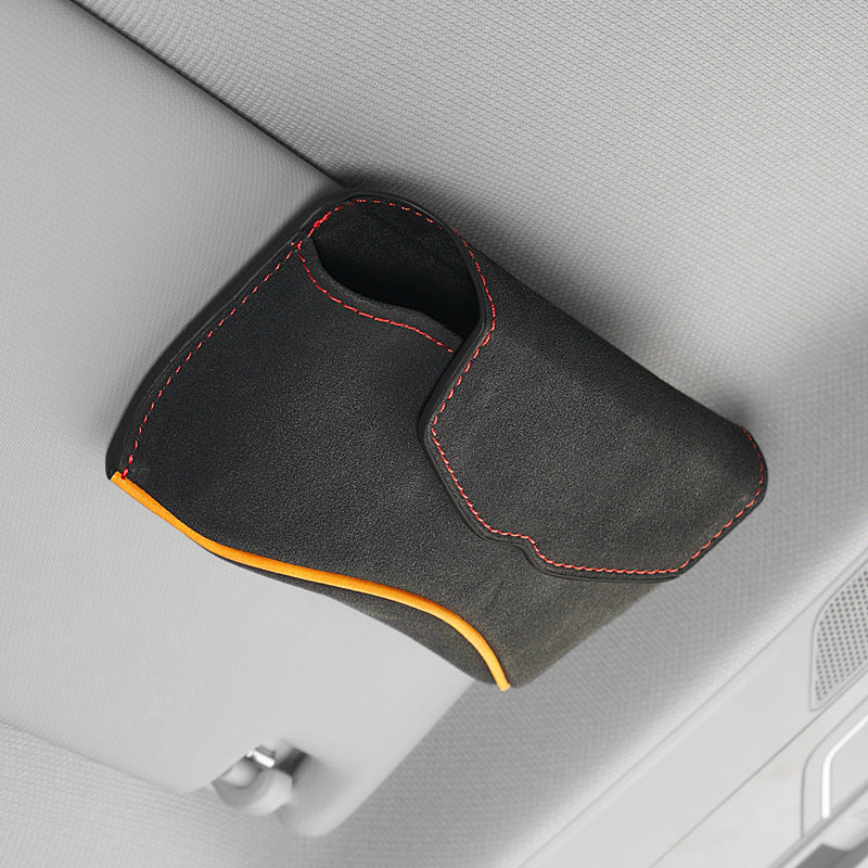 Universal Clip-on Sunglasses Case for Car Sunvisor Card Holder Glasses Storage Box