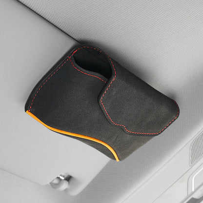 Universal Clip-on Sunglasses Case for Car Sunvisor Card Holder Glasses Storage Box
