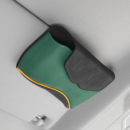 Universal Clip-on Sunglasses Case for Car Sunvisor Card Holder Glasses Storage Box
