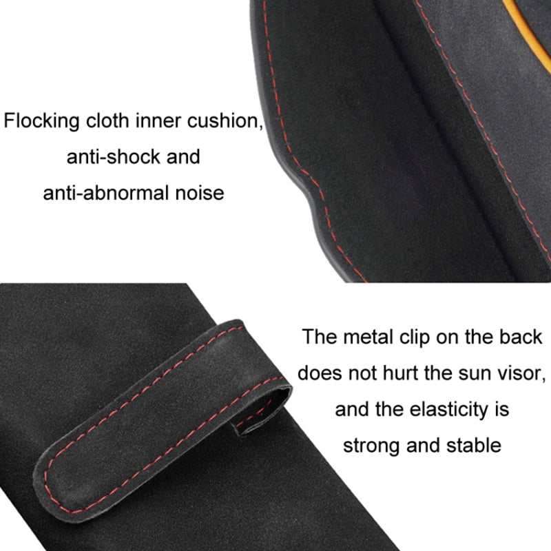 Universal Clip-on Sunglasses Case for Car Sunvisor Card Holder Glasses Storage Box