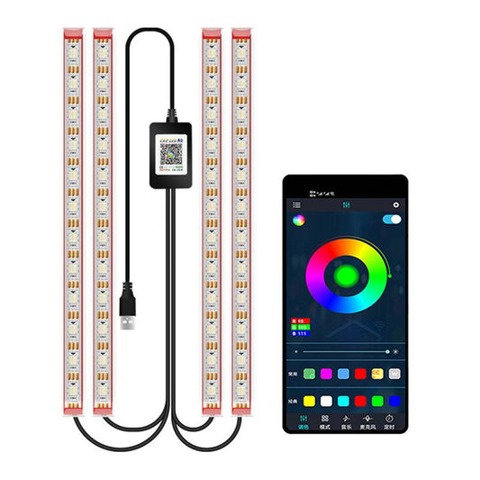 M1U48 48 LED Beads Interior Car Lights Bluetooth APP Controlled Colorful Ambient Lights for Car SUV Footwell