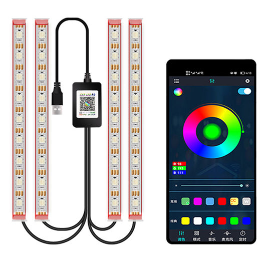 M1U36 36 LED Beads Bluetooth APP Controlled Colorful SUV Footwell Ambient Lights Car Interior Lights