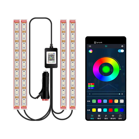 M136 Car Footwell 36 LED Beads Lamps SUV Interior Lights Bluetooth APP Controll Car Cigarette Lighter Socket Lights