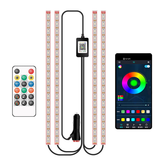 M272 Remote Controll 72 LED Beads Lamps Car Footwell SUV Interior Lights Bluetooth APP Car Interior Lights