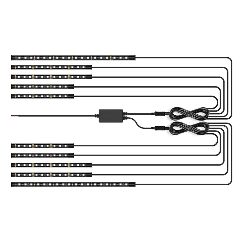 MT10 10-in-1 Silicone Light Strip Bluetooth APP Control Warning Light Motorcycle Chassis Atmosphere Light